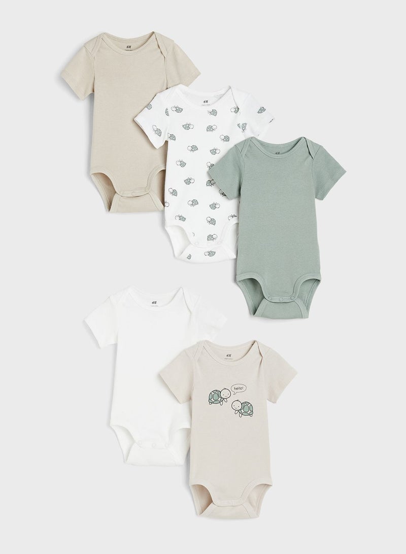 Kids 5 Pack Printed Bodysuit