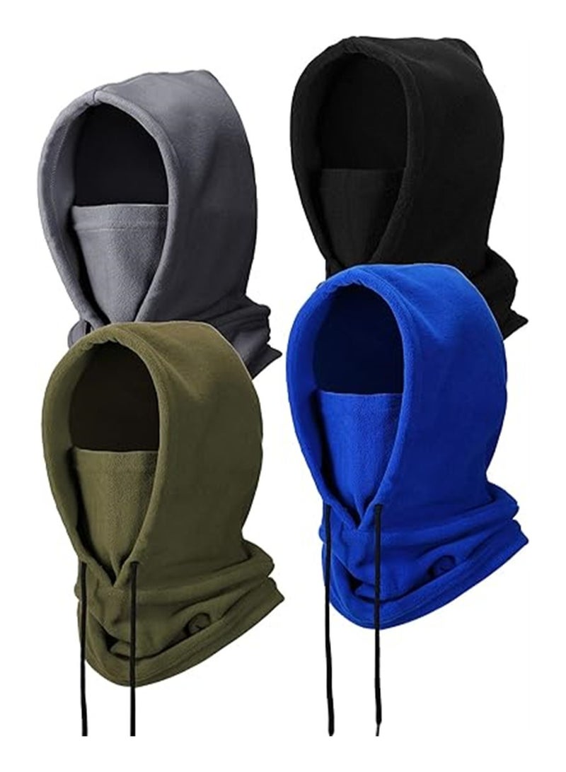 Thermal Fleece Hats - 4-Pack Perfect for Riding, Skiing, and Sports. Stay Warm and Stylish with this Heavyweight Winter Fleece Balaclava and Neck Wrap Combo. One Size Fits All