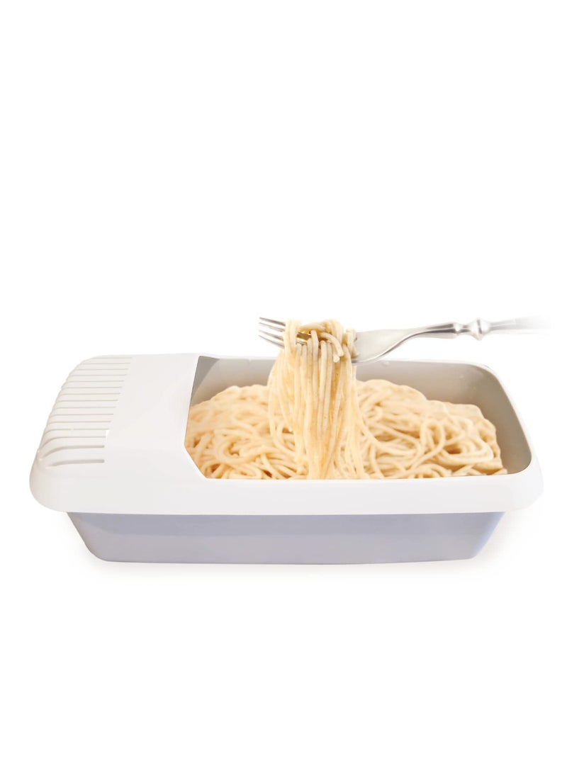 Microwave Pasta Cooke, No Boil, No Mess, No Fuss Pasta Recipes, No Stick Pasta Cooker With Strainer Ready In As Little As 10 Minutes for up to 4 Servings, Made For More Pasta Menus