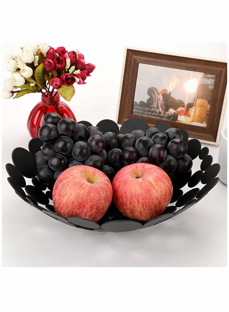 Metal Fruit Bowl, Large Round Storage Baskets, Storage Tray