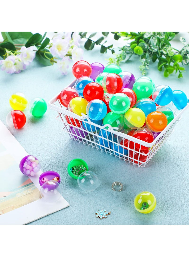 150 Pcs Gumball Vending Machine Capsules Empty Clear Colored Round Containers Random Colors Plastic Containers Toy for Candy Party Favor Prizes and Party Favors 1.8 Inch