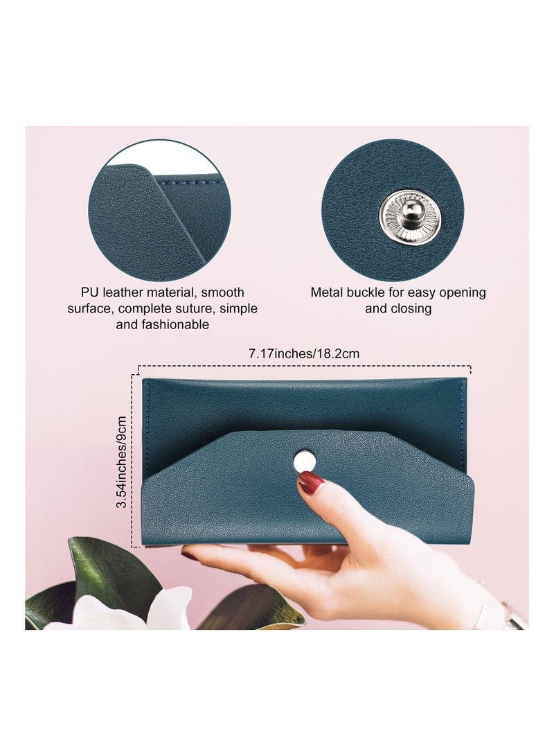 3 Pieces Cash Envelopes Bag PU Leather Cash Money Pouch Cash Wallet Envelope Reusable for Spring Festival Wedding Birthday Graduation Holidays (Black, Orange, Dark Green)