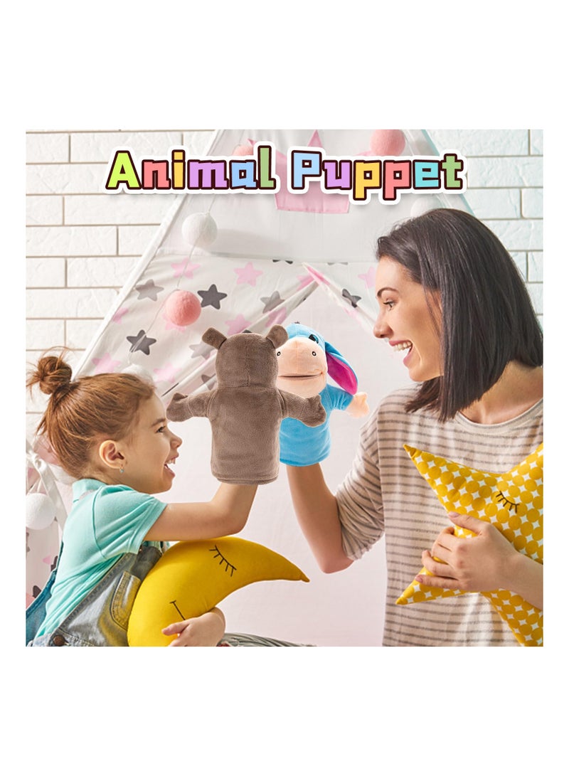 Animal Hand Puppets for Kids, 3 Pack 9.5 Inches Soft Plush Hand Puppets, Perfect for Storytelling, Teaching, Preschool, Role-Play Toy Puppets, Girls, Boys, Kids and Toddler, Educational Toys