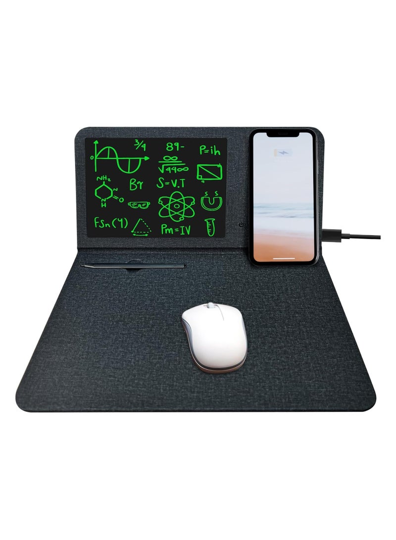 Qi Wireless Charging Mouse Pad, 15w Fast Charging Mouse Mat, with 8