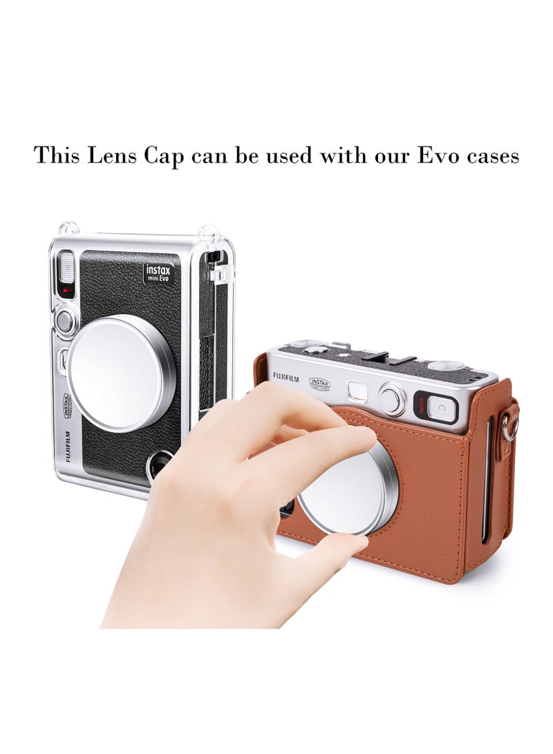 Lens Cap for Fujifilm Instax Mini Evo, Fuji Mini Accessories for Fuji Instax Mini Evo Lens Cover, Anti-Scratches Aluminum Mini Evo Lens Cap with Flocking Internal