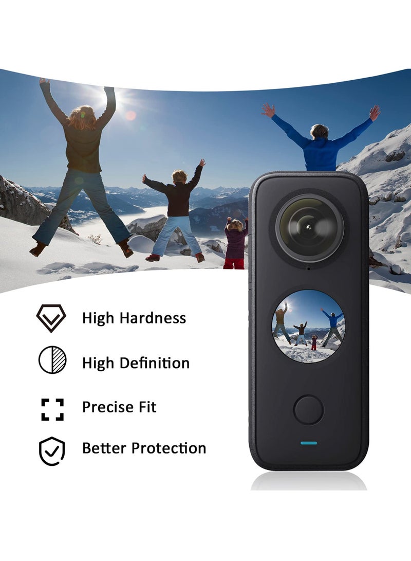 Protective Mirror for Insta360 ONE X2, 2 Piece Adhesive Lens Protector Sports Camera Lens Mold Accessories Panorama Protector Waterproof UV Mirror