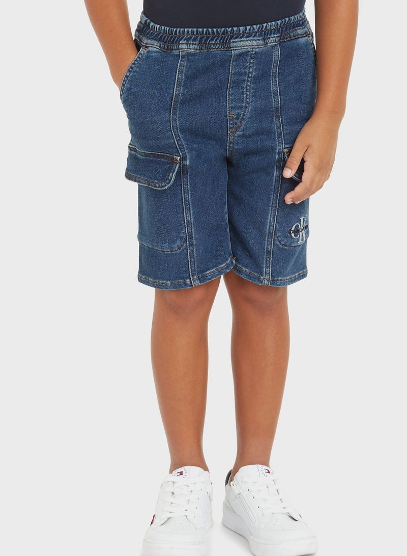 Kids Denim Cargo Shorts
