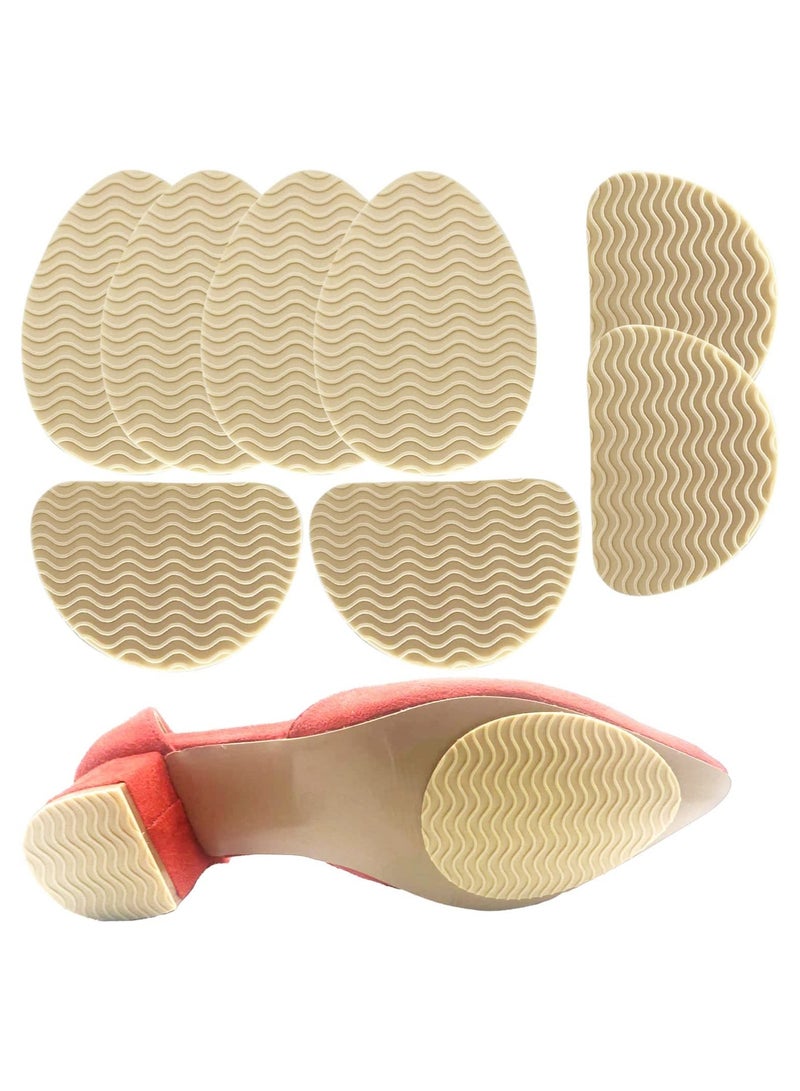 4Pairs Non-Slip Shoes Pads Self-Adhesive Shoe Grips Rubber Anti-Slip Shoe Grips Sole Stick Protector for Shoes Bottom Premium Rubber Non-Skid Sole Protector