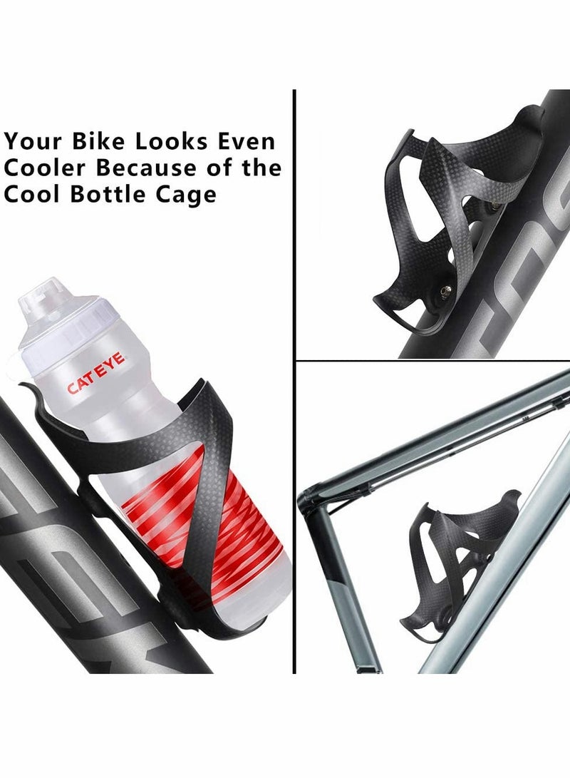 Carbon Fiber Bottle Cage, Adjustable Ultra Light Bike Cup Holder, Ultra Light Full Carbon Fiber Drink Holder for Road Bike MTB Bike Rack Accessories