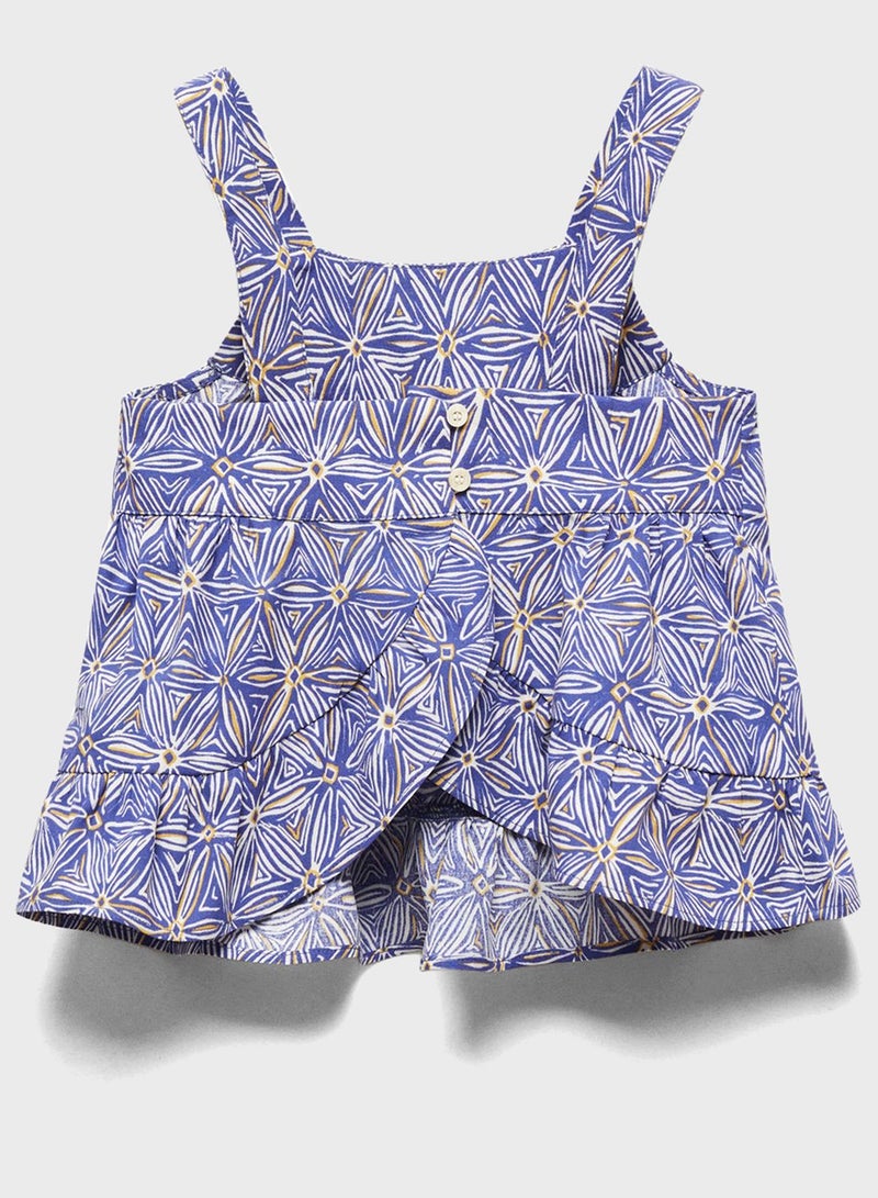 Kids Printed Ruffle Hem Top