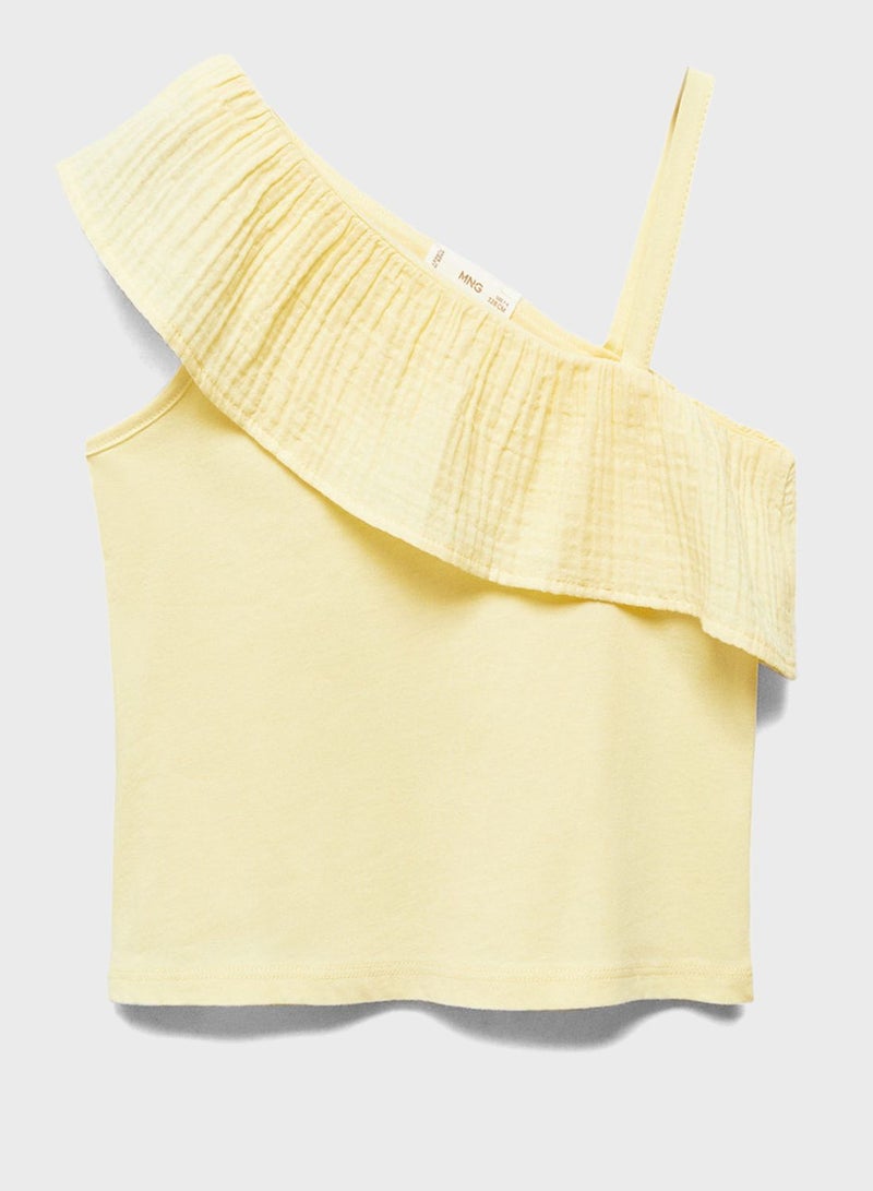 Kids One Shoulder Ruffle Top