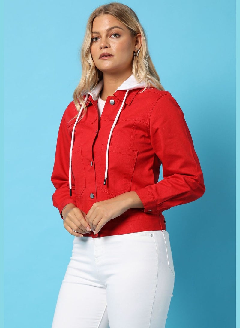 Women’s Denim Cotton Jacket Regular Fit For Casual Wear