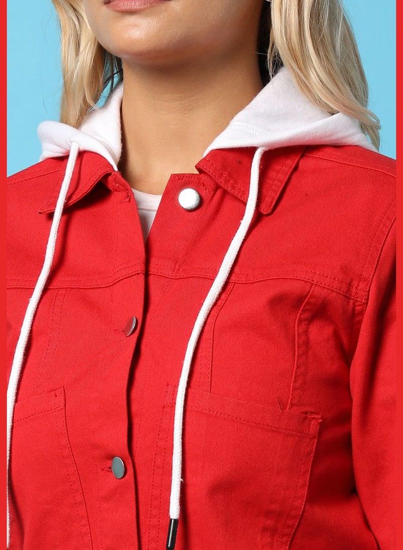 Women’s Denim Cotton Jacket Regular Fit For Casual Wear