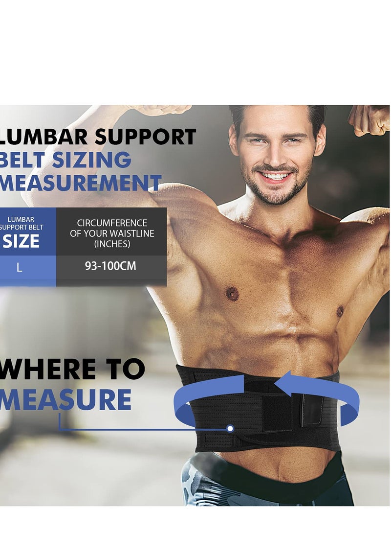 Lumbar Support Belt, Elastic Waist Belt Can Be Freely Adjusted Compression Lumbar Belt Breathable Elastic Movement Support Plate Relaxes the Muscles Easy to Take off and Wear Lumbar Protection (L)