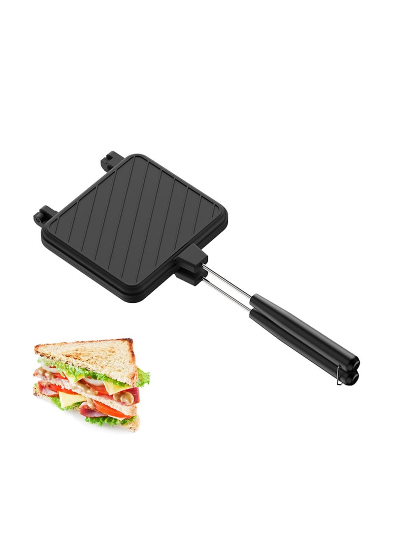 SYOSI Sandwich Maker, Collapsible Mini Sandwich Maker with Non-stick Plates, Ergonomic Panini Maker, Durable Sandwich Machine for Cooking Breakfast, Grilled Cheese, Tuna Melts