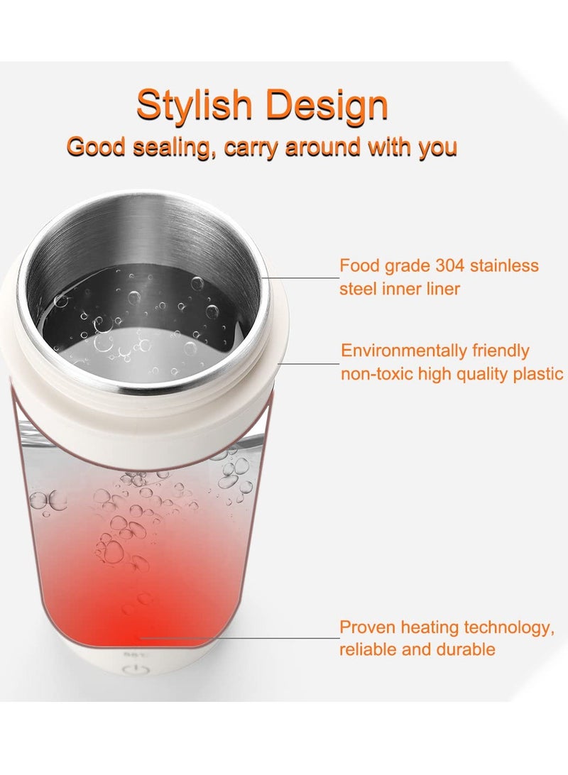 Portable Travel Heating Mug, Mini Electric Cup, 55℃ / 80℃ / 100℃ Optional, 304 Stainless Steel Liner Kettle, 12 Hours Insulation Function, 300W 350 ml Fashion Electric Thermos, Automatic Shut-Off