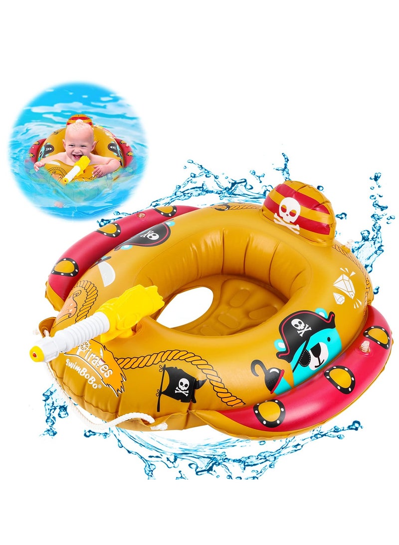 Baby Swimming Float,Baby Swimming Pool Float Pool Ring Summer Baby Boys Girls Inflatable Pool Toys Cartoon Swimming Ring Toddles with Float Seat Leash Inflatable Pool Toys for Age 2-5 Babies