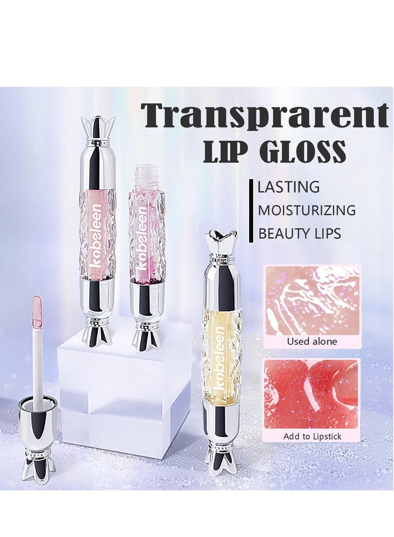 Fruity Flavors Lip Glosses, 6 Colors Candy Hydrating Lip Gloss Set, Water Shimmery Women Lip Glosses, Glaze Glass Gloss Lip, Transparent Hyaluronic Acid Lip