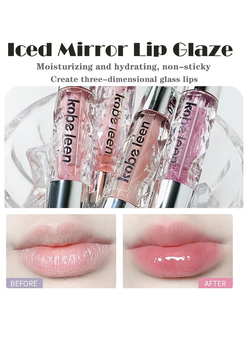 Fruity Flavors Lip Glosses, 6 Colors Candy Hydrating Lip Gloss Set, Water Shimmery Women Lip Glosses, Glaze Glass Gloss Lip, Transparent Hyaluronic Acid Lip