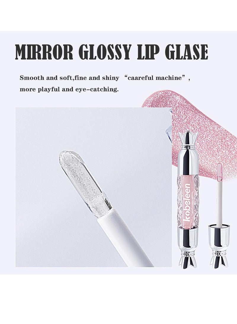 Fruity Flavors Lip Glosses, 6 Colors Candy Hydrating Lip Gloss Set, Water Shimmery Women Lip Glosses, Glaze Glass Gloss Lip, Transparent Hyaluronic Acid Lip