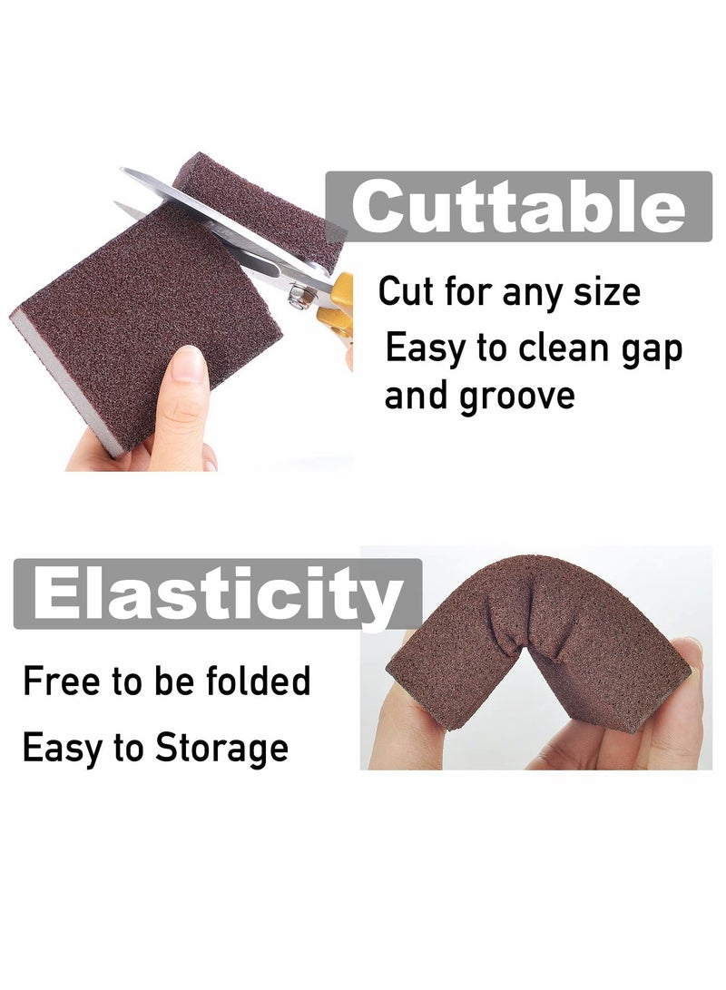 Sponge Set for Kitchen, Emery Kitchen Pot Brush with Replaceable Handle, Home Cleaning Tool Pots and Pans Range Hood to Remove Rust Dirt(5 Pcs)