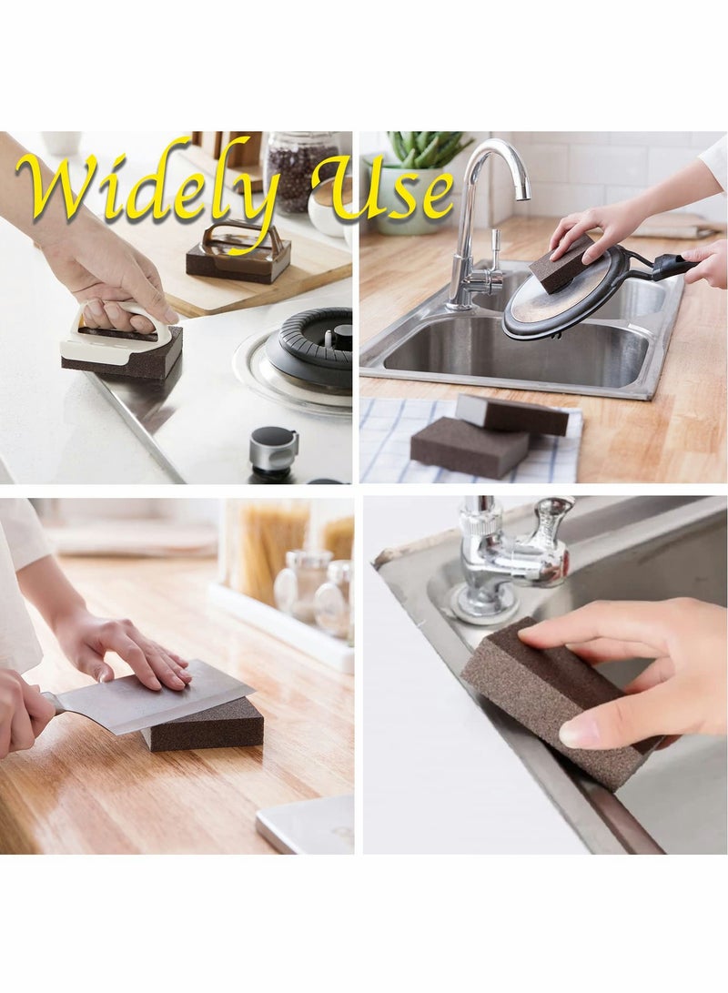 Sponge Set for Kitchen, Emery Kitchen Pot Brush with Replaceable Handle, Home Cleaning Tool Pots and Pans Range Hood to Remove Rust Dirt(5 Pcs)