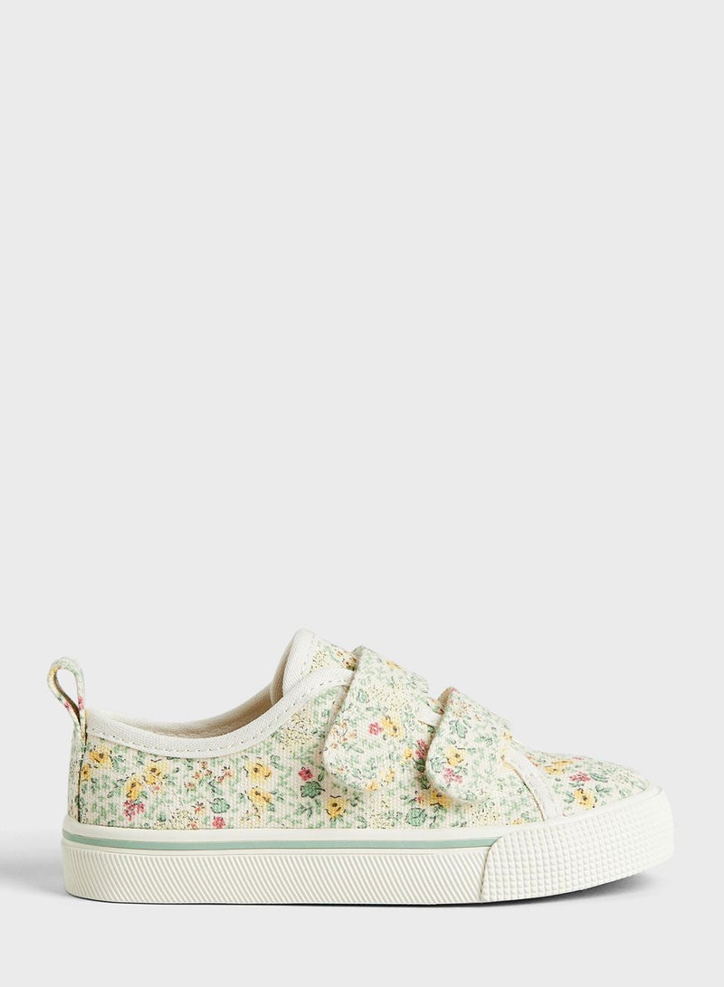 Kids Floral Canvas Sneakers