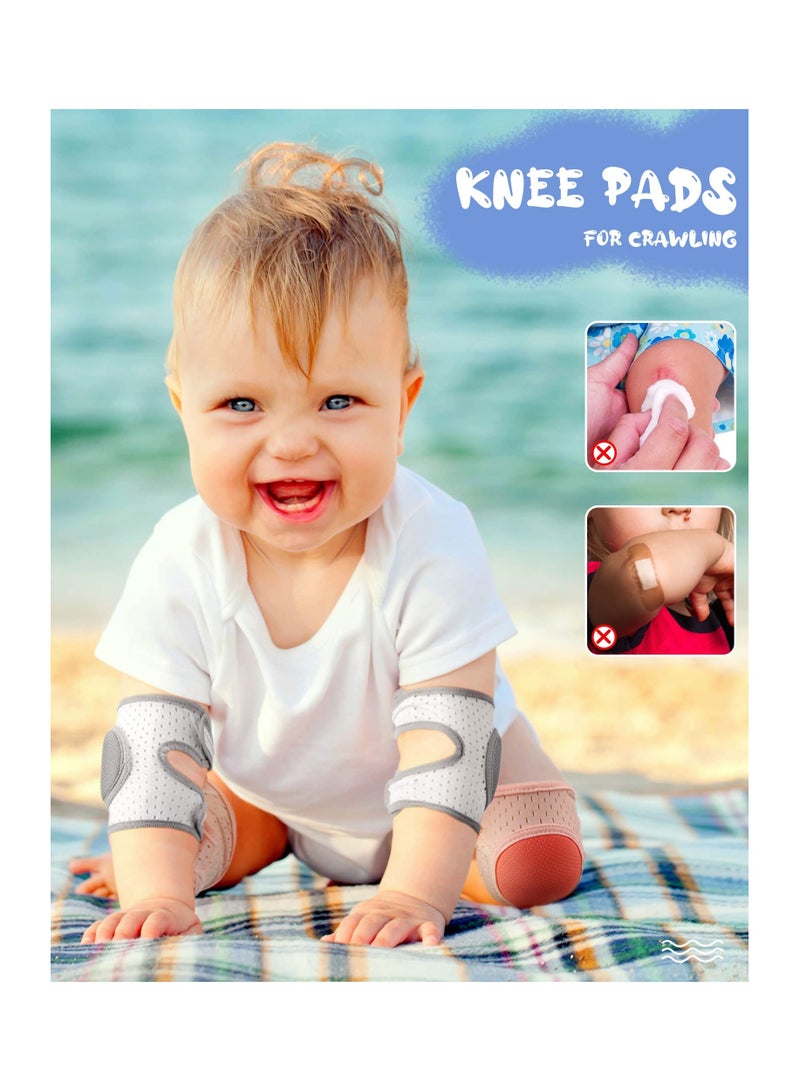 Baby Knee Pads for Crawling Knee Pads for Baby, Adjustable Protector for Toddler Boy Baby Girls' Leg Warmers for Kid, 5 Pairs Baby Knee Pads for Crawling Knee Pads for Baby Adjustable Protector