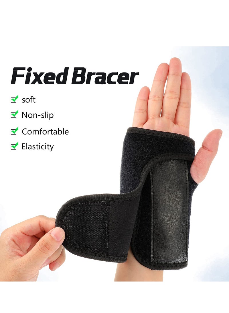 2 Pieces Night Wrist Sleep Support Brace, for Night Wrist Sleep Support Brace Wrist Splint Stabilizer, Help With Carpal Tunnel and Wrist Pain Relief Adjustable, Fitted (Black,Classic Style)