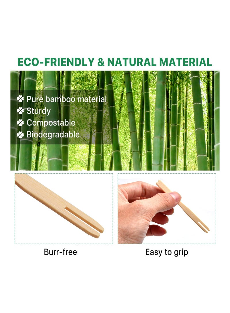 Bamboo Forks, Natural Bamboo Forks, Disposable Mini Forks for Appetizers, Blunt End Appetizer Forks for Charcuterie Board Accessories, Disposable Tiny Toothpick Kids Safe for Party Fruit(1000 PCS)