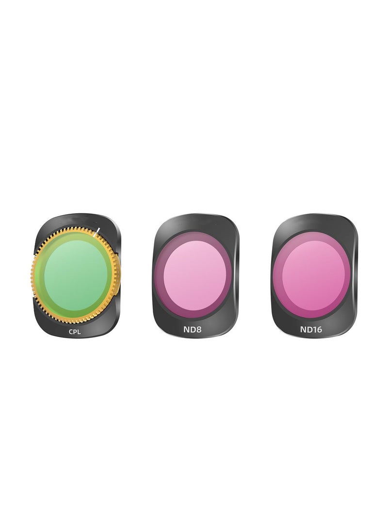 DJI Osmo Pocket 3 Filter ND CPL ND/PL Polarizer Filter MCUV Protection Lens Camera Lens Filter Kit (CPL+ND8+ND16)