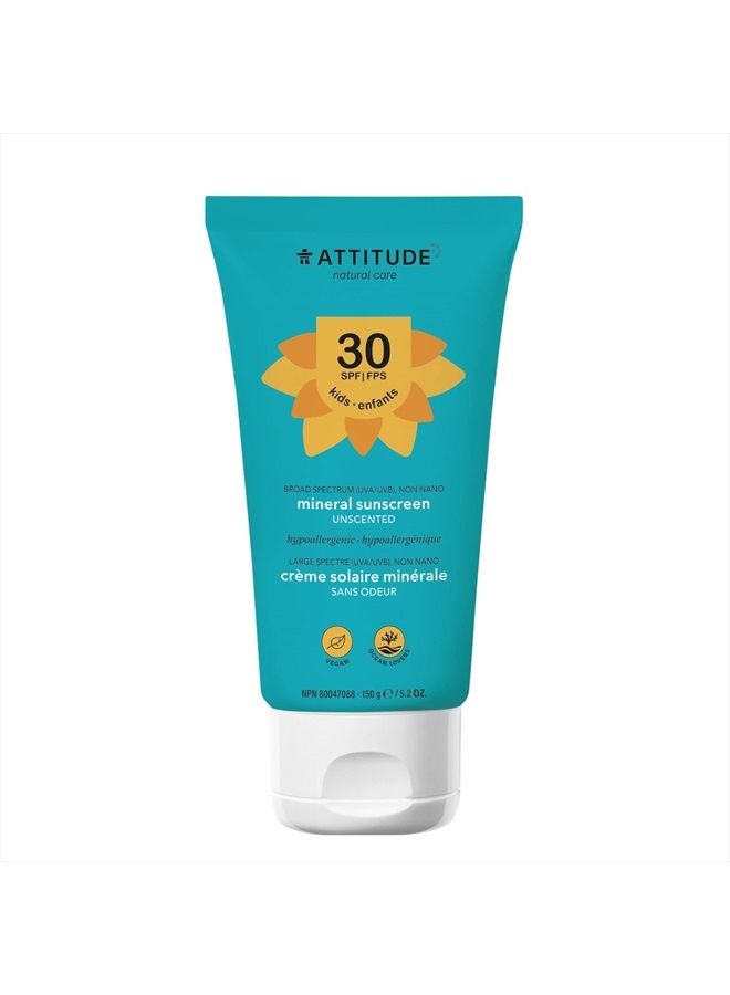 Natural Care, Hypoallergenic Mineral Sunscreen, SPF 30, Fragrance Free, 5.2 oz