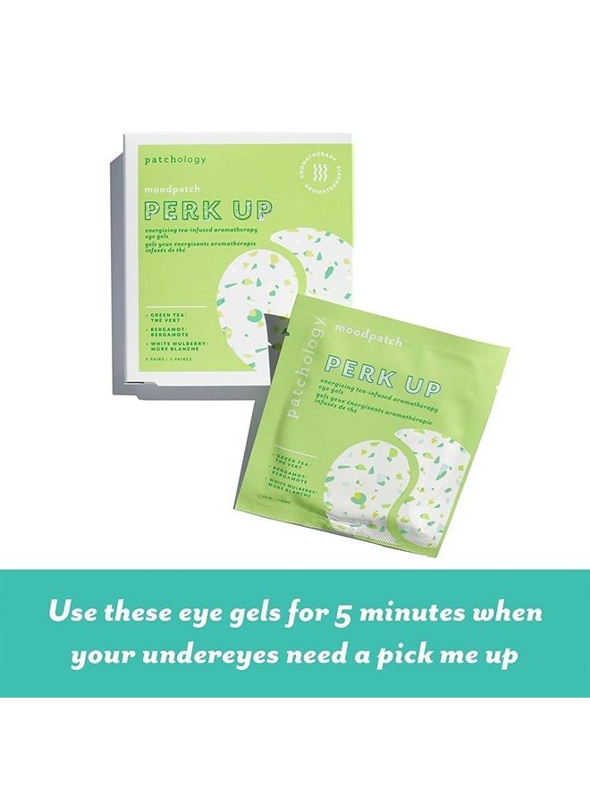 Perk Up Hydrating Under Eye Masks with Green Tea - Under Eye Patches For Dark Circles and Puffy Eyes Care, Treatment & Moisturizer - Eye Bags, Puffiness & Wrinkles Reducer (5 Pairs)
