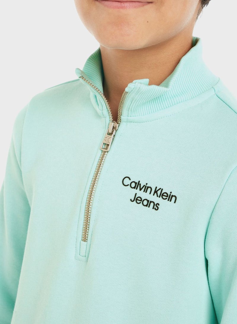 Kids Logo Half Zip Sweatshirt