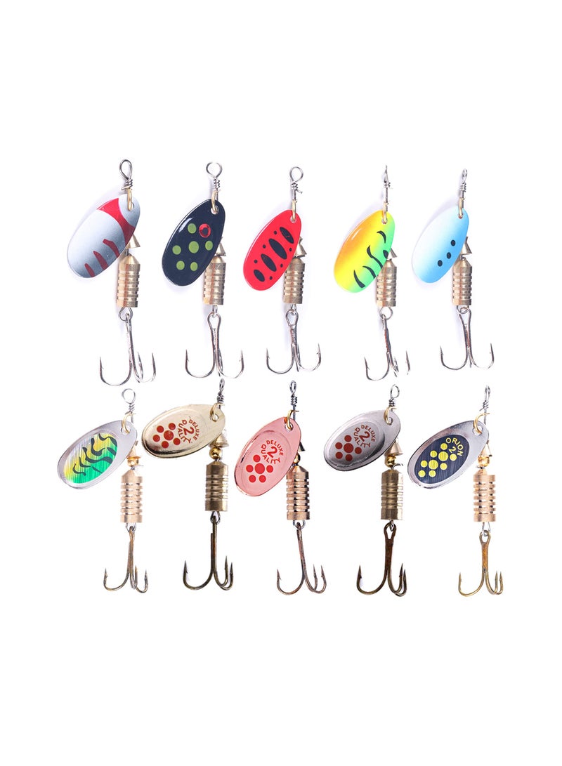 Trout Lures Spinner Baits Fishing Lures Kit for Bass Trout Spinners Lure with Tackle Box Spinnerbait for Freshwater Saltwater,Hard Metal Fishing Kit, 10pcs,Improve The Efficiency of Fishing
