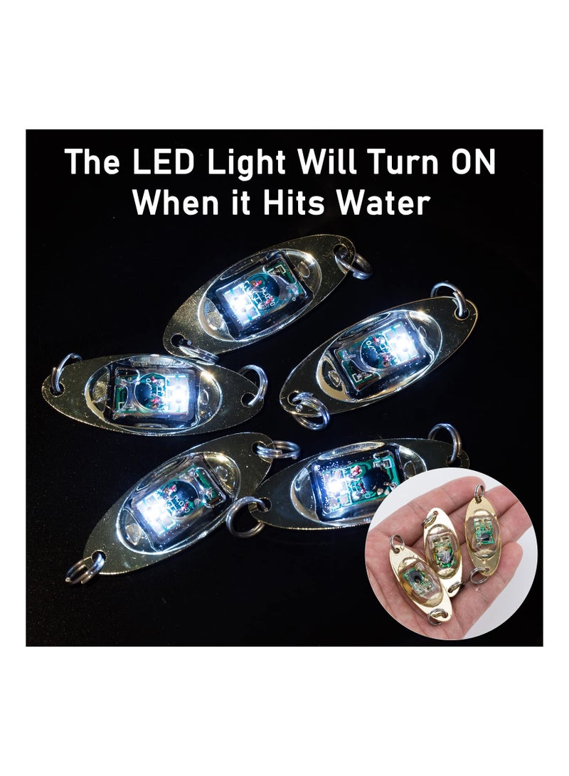 Deep Drop Fishing Light LED Fishing Lures Kit Deep Drop Fishing Lights LED Fishing Spoons Underwater Flasher Diamond Lights Let Flashing Fishing Light