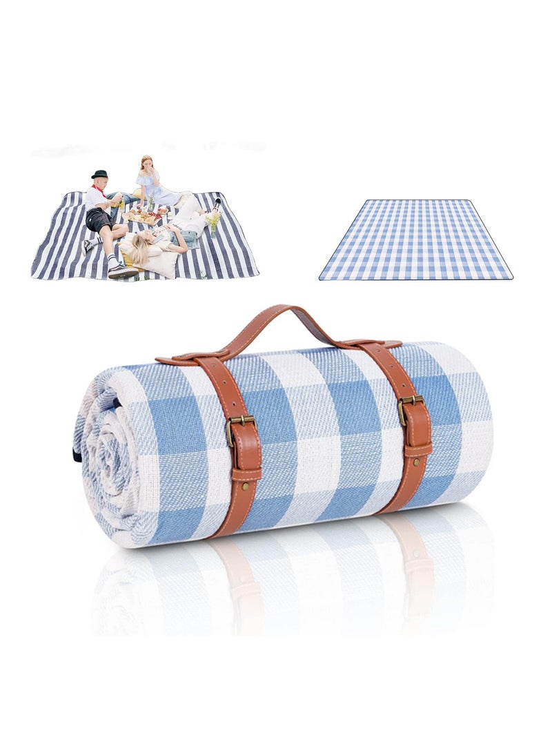 Outdoor Picnic Mat, Spacious 80”x 80” Picnic Blanket: Extra Large, Waterproof, and Foldable Beach Blanket for 6-8 Adults - Ideal for Camping, Park, Beach, Grass, and Indoor Gatherings