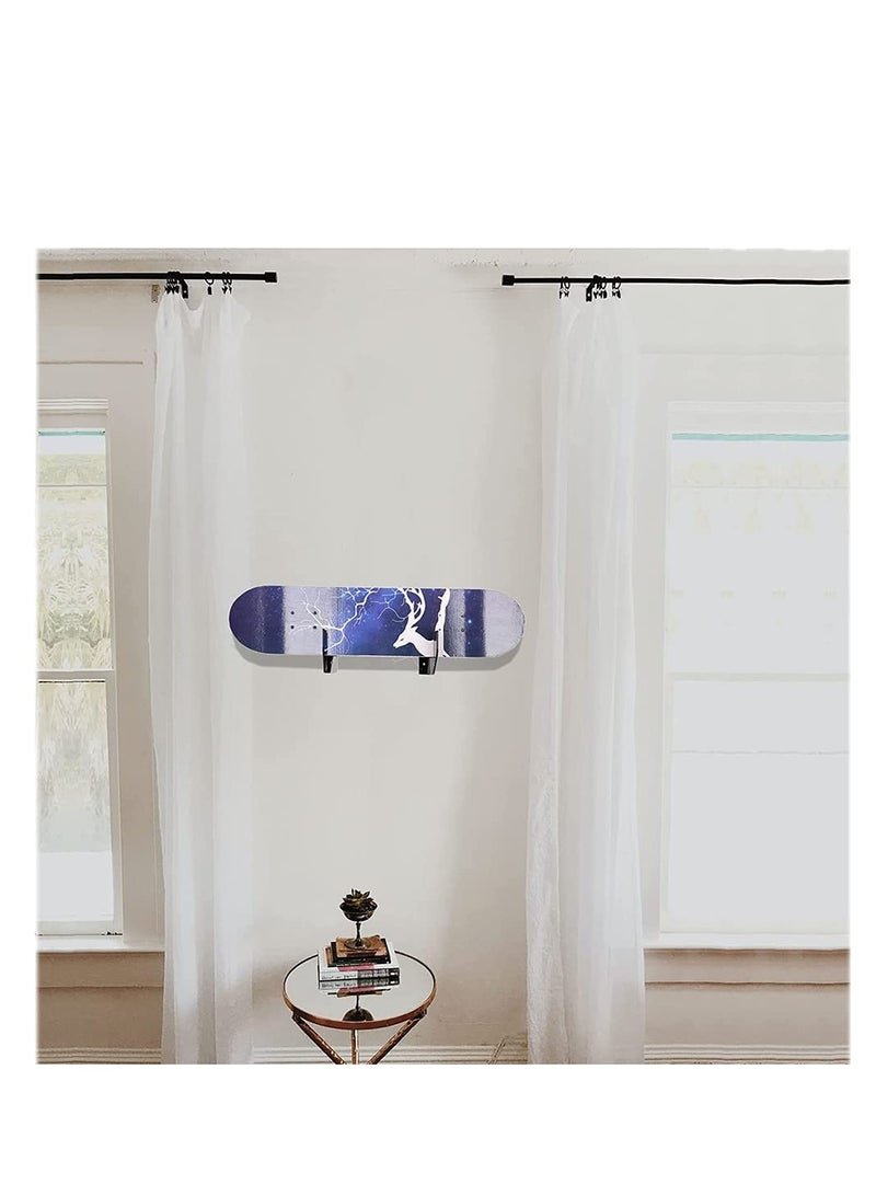 2pcs Skateboard Wall Mount, Longboard Hanger Skateboard Display Rack for Display and Storage of Long/ Skate/ Penny/ Cruiser Boards, Made of Acrylic, Gift for Skateboard Lovers, Easy to Install