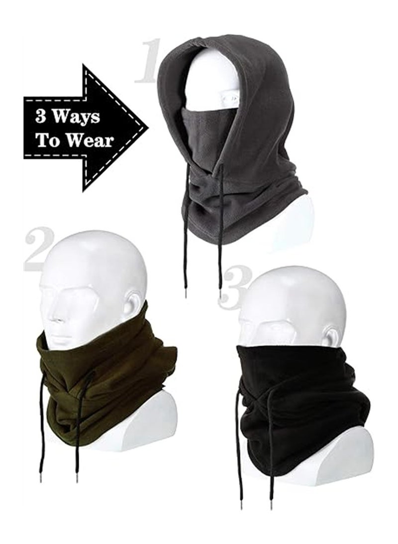 Thermal Fleece Hats - 2-Pack Perfect for Riding, Skiing, and Sports. Stay Warm and Stylish with this Heavyweight Winter Fleece Balaclava and Neck Wrap Combo. One Size Fits All