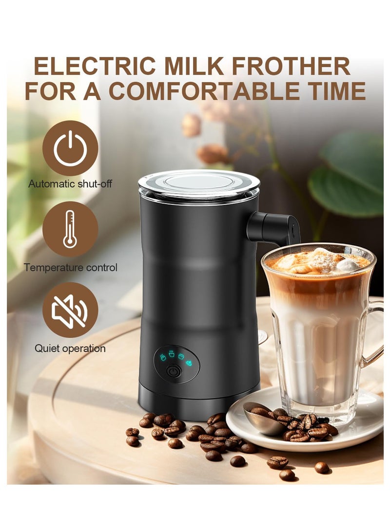 Electric 4-in-1 Milk Frother - 600W, 350ml Capacity, Hot & Cold Milk Frother with Intelligent Temperature Control. Silent Operation for Coffee, Latte, and Cappuccino