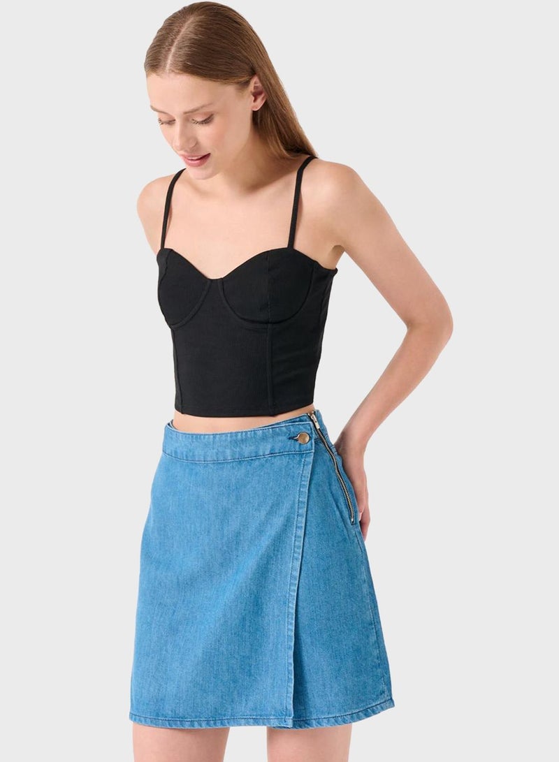 High Waist Denim Skirt