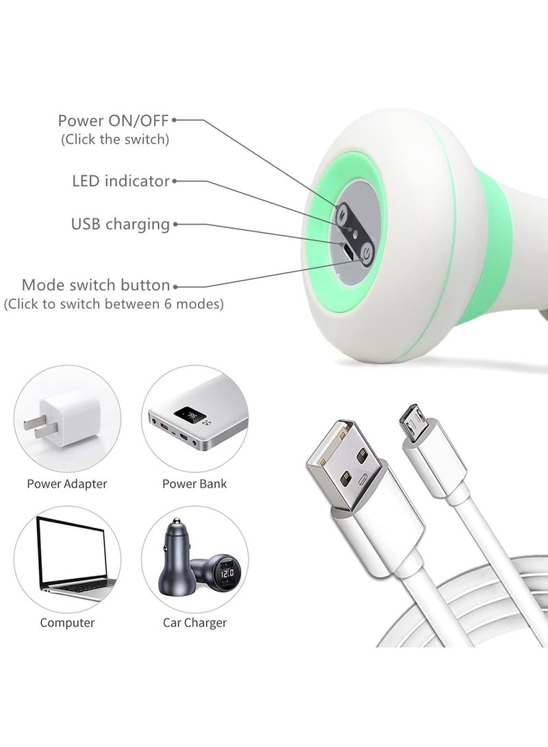 Back Massager Handheld, Mini Portable Electric Full Body Massager, USB Rechargeable, 6 Vibration Modes, for Neck Shoulder Leg Foot Massage, Sports Recovery