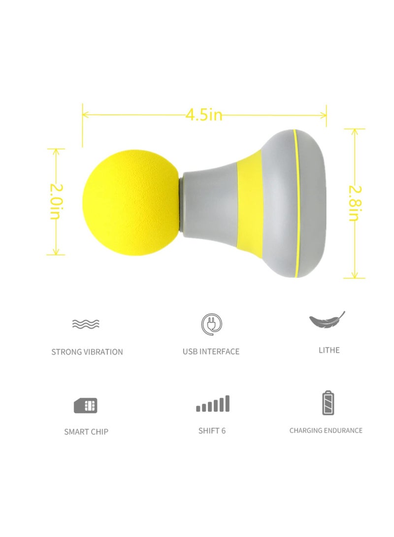 Back Massager Handheld, Mini Portable Electric Full Body Massager, USB Rechargeable, 6 Vibration Modes, for Neck Shoulder Leg Foot Massage, Sports Recovery