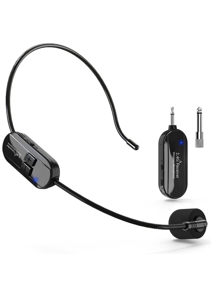Wireless Microphone Headset and Handheld Mic Combo, 160ft Range, 2.4G Dual-Mode Headset Microphone for Voice Amplifier, PA System, Teaching, Singing, Fitness