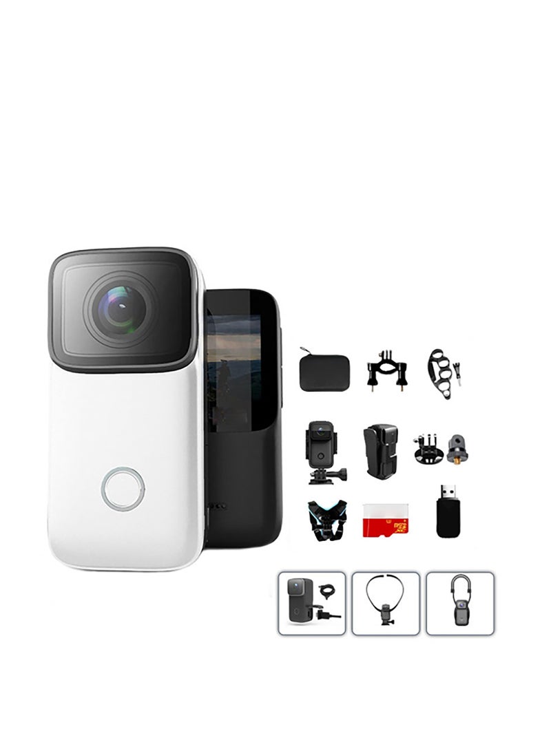 4K Face Recognition WiFi Anti-Shake Outdoor Cycling Waterproof Sports Camera - C200 White Set