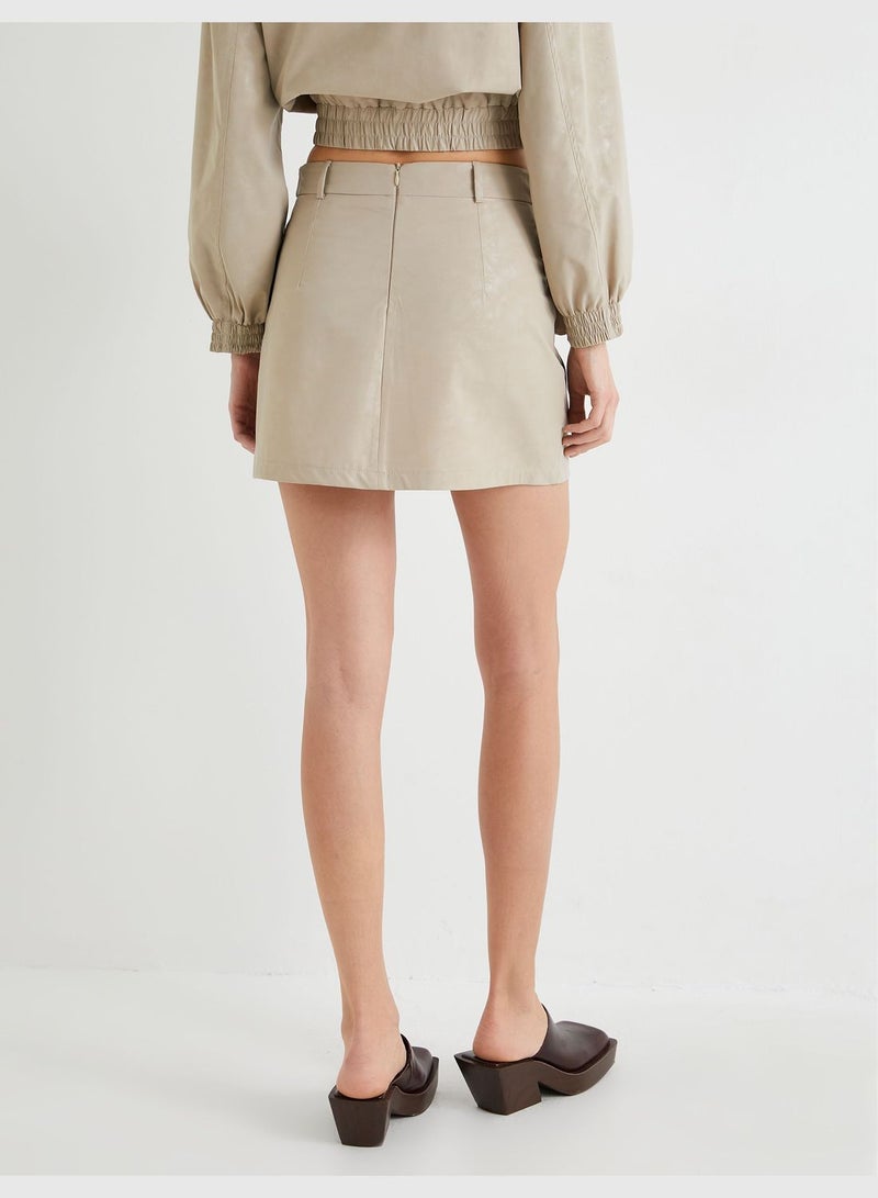 Faux Leather Mini Skirt