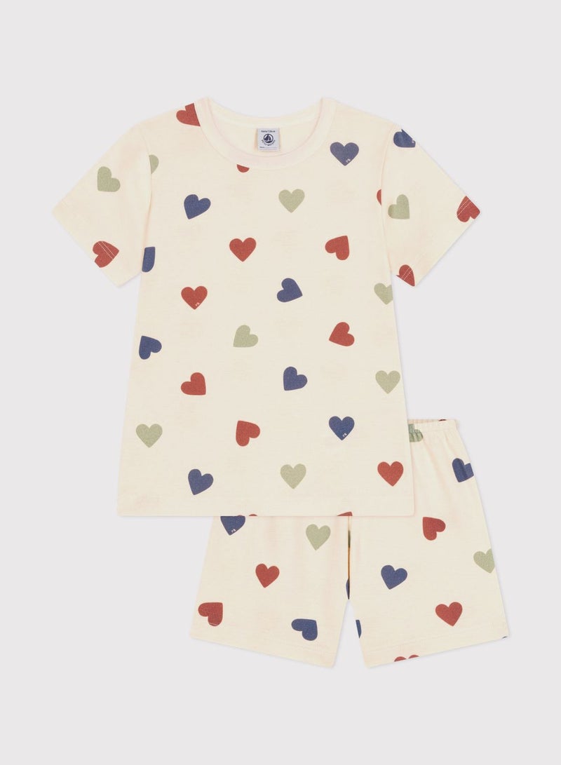 Kids Heart Printed Pyjama Set
