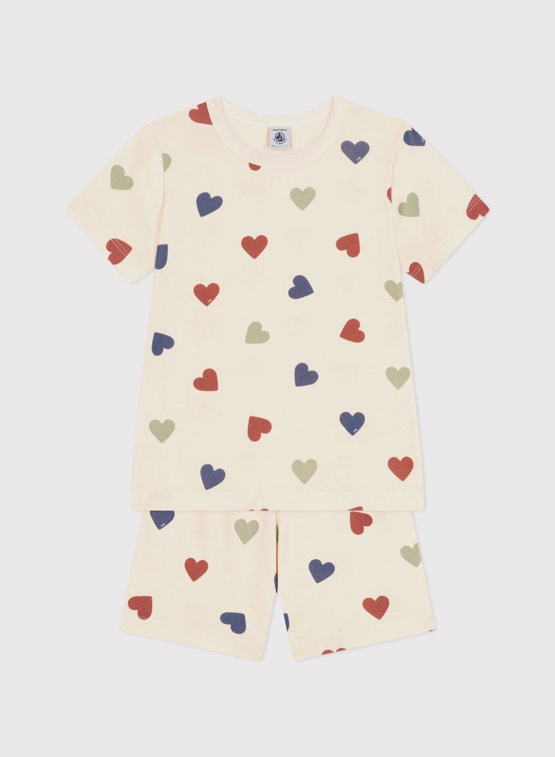 Kids Heart Printed Pyjama Set