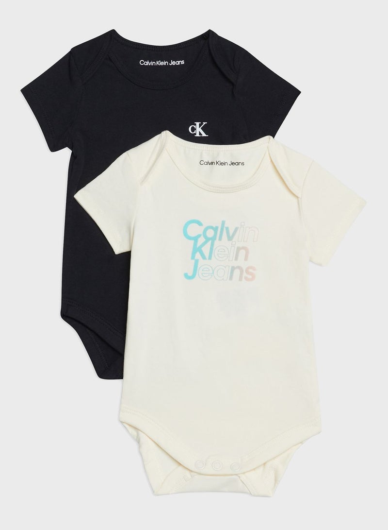 Kids 2 Pack Logo Bodysuit