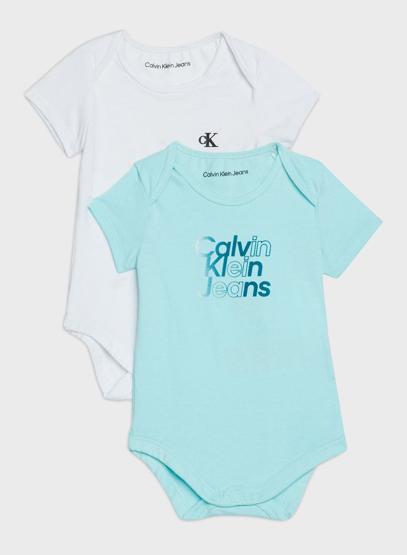 Kids 2 Pack Logo Bodysuit